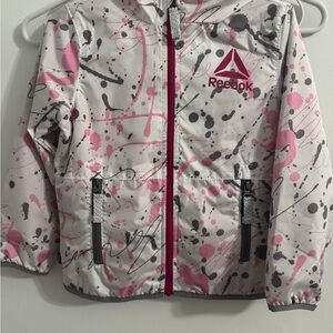Reebok Kids Raincoat - Pink and Gray Splatter Design